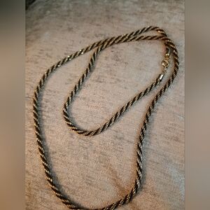 Vintage Gold and Black Twisted Rope Chain